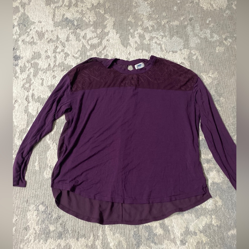 Old Navy Purple Blouse XL /long Sleeve/top/t-shirt EUC
